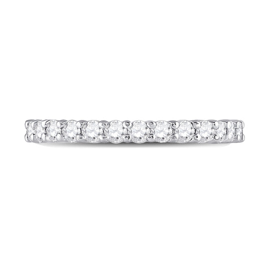 14K White Gold Womens Round Diamond Eternity Wedding Band 1ctw, Women's Size: 5-10