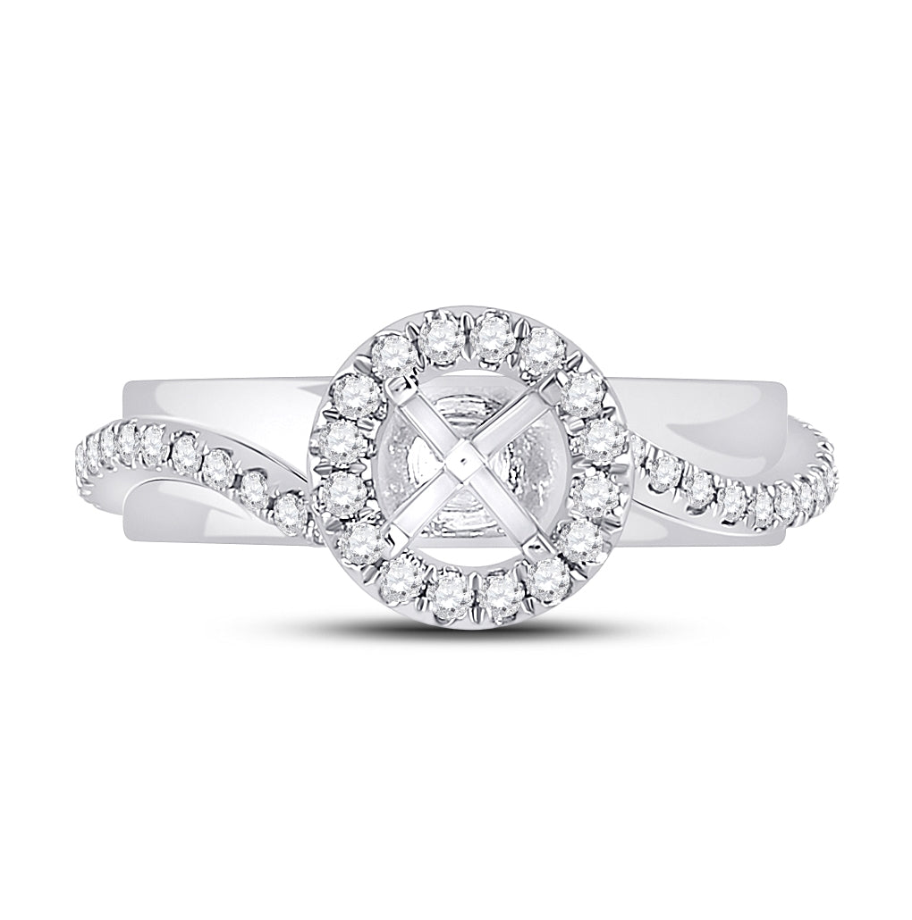 14kt White Gold Womens Round Diamond 3/4 Ct Rd Center Halo Bridal Wedding Engagement Ring Band Set 1/2 Cttw