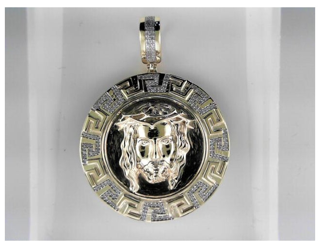 10kt Yellow Gold 1/2ctw Diamond Mens Jesus Charm