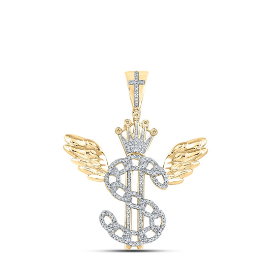 10kt Yellow Gold 1/2ctw Diamond P1p2 Mens Doller Charm