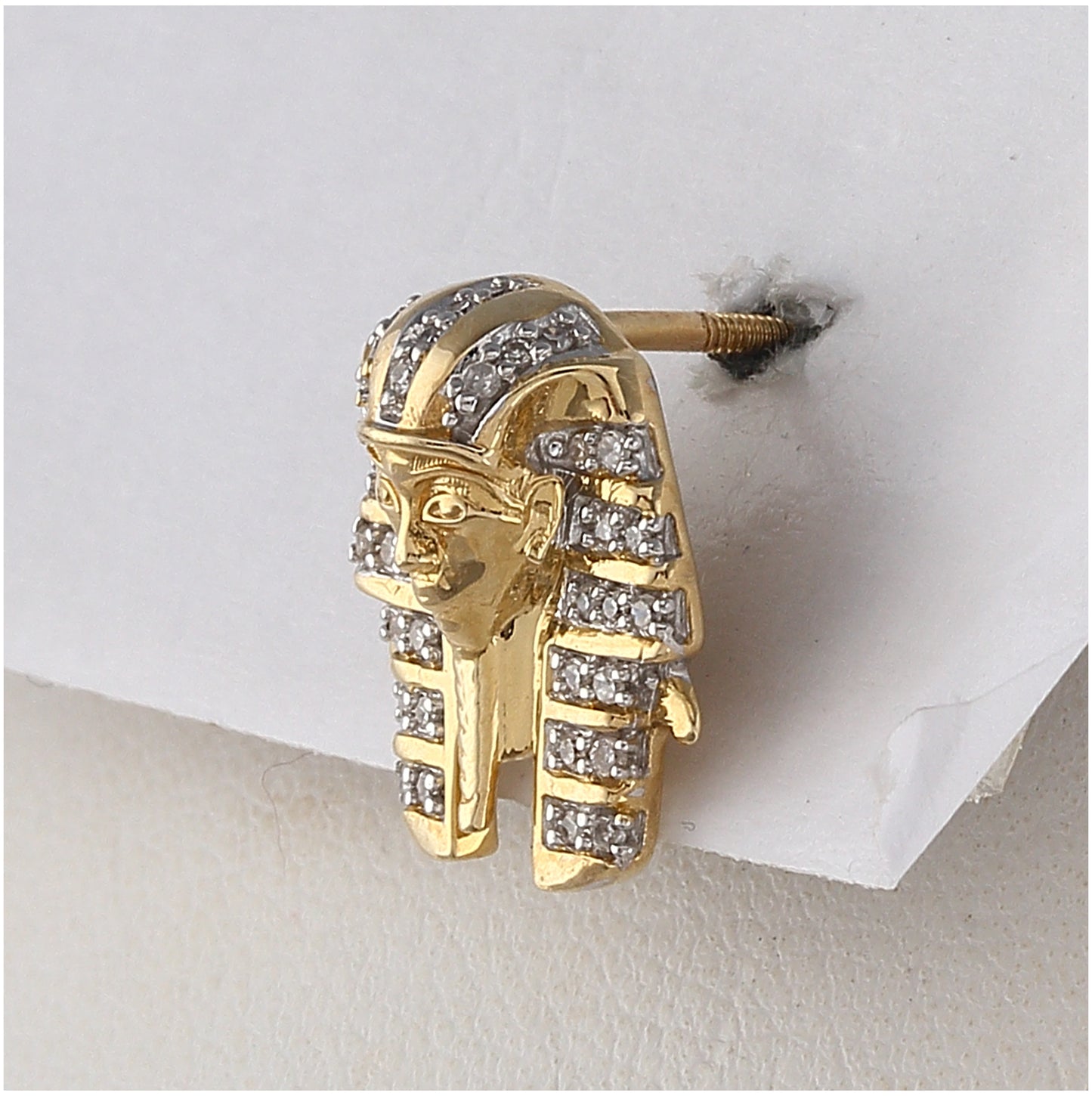 10K Yellow Gold Womens Round Diamond Pharaoh Cluster Earrings 1/5 Cttw, Length: 0.59 In, Width: 0.45 In