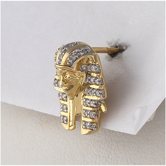 10K Yellow Gold Womens Round Diamond Pharaoh Cluster Earrings 1/5 Cttw, Length: 0.59 In, Width: 0.45 In
