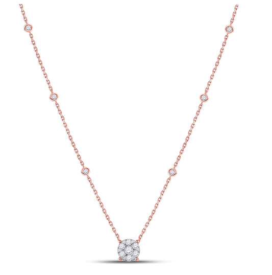 14kt Rose Gold 5/8ctw Diamond Cn  Fashion  Necklace