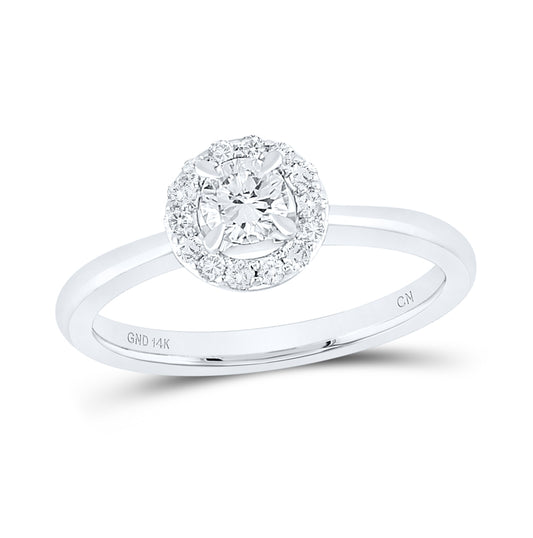 14K White Gold Round Diamond Solitaire Bridal Wedding Engagement Ring 1/2ctw, Womens Size: 5-10