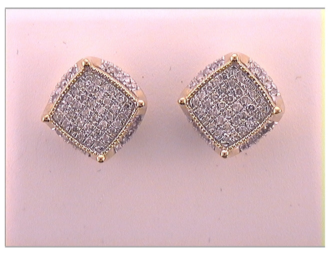 10kt Yellow Gold 1/3ctw Diamond P1p2 Gift Cushion Earring