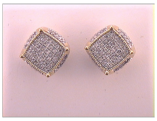 10kt Yellow Gold 1/3ctw Diamond P1p2 Gift Cushion Earring