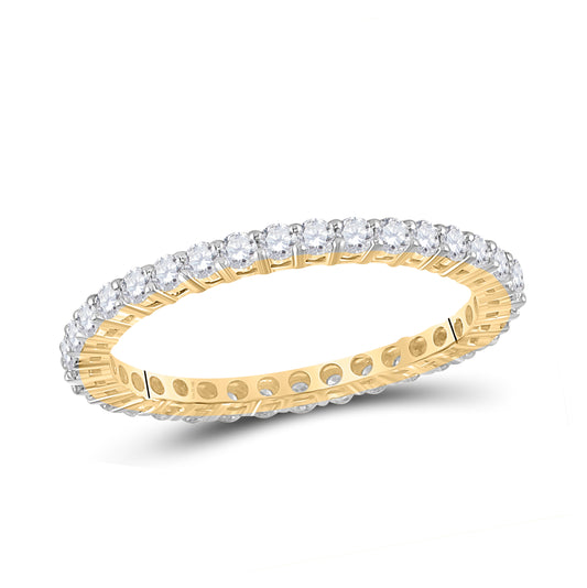 14kt Yellow Gold Womens Round Diamond Classic Eternity Ring 3/4 Cttw Size-8