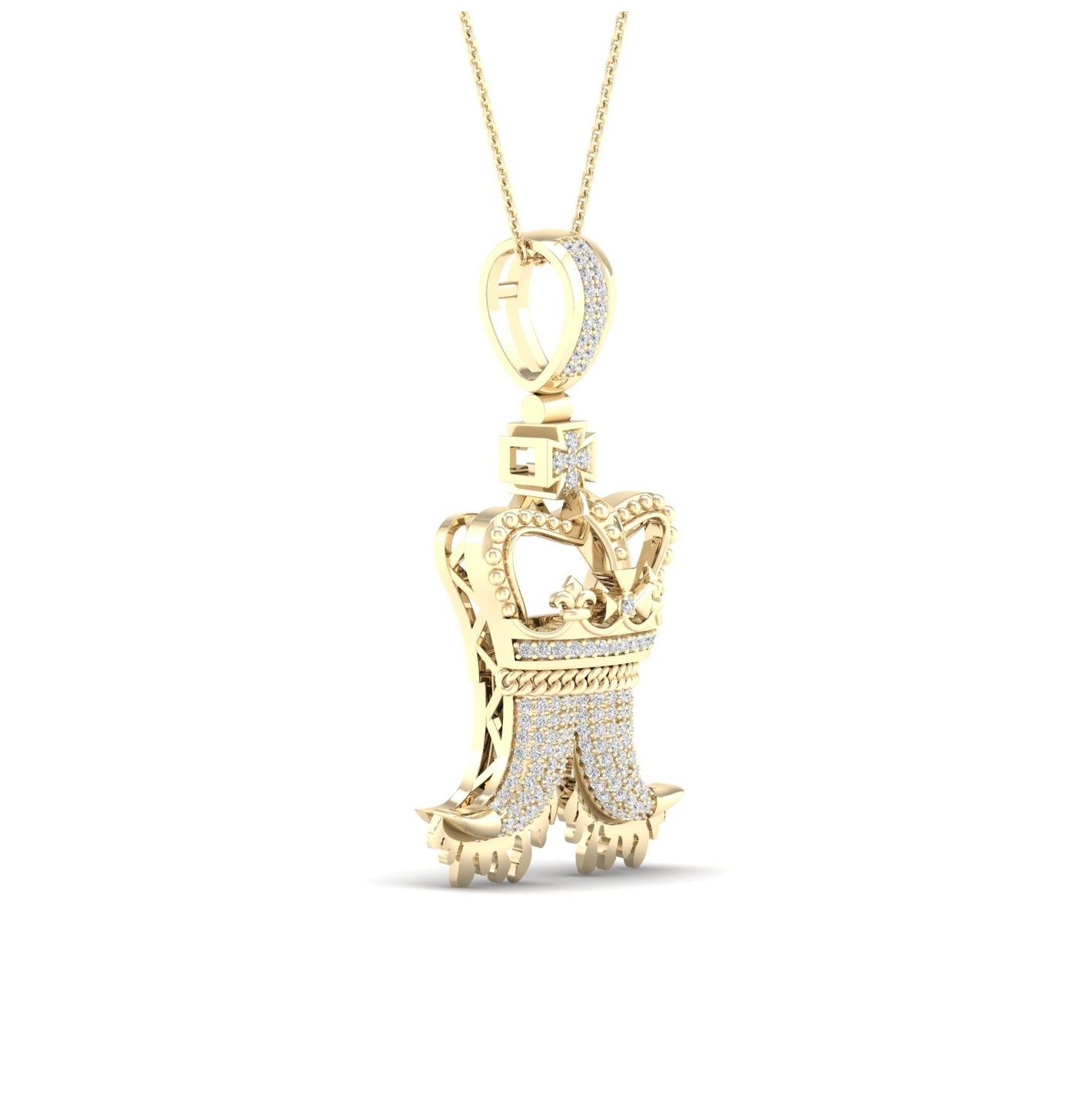 10kt Yellow Gold 1/3ct Diamond Micro-pave Men's Charm
