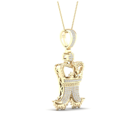 10kt Yellow Gold 1/3ct Diamond Micro-pave Men's Charm