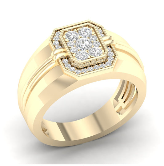 10kt Yellow Gold 1/2ct Diamond Cn Micro-pave Mens Ring