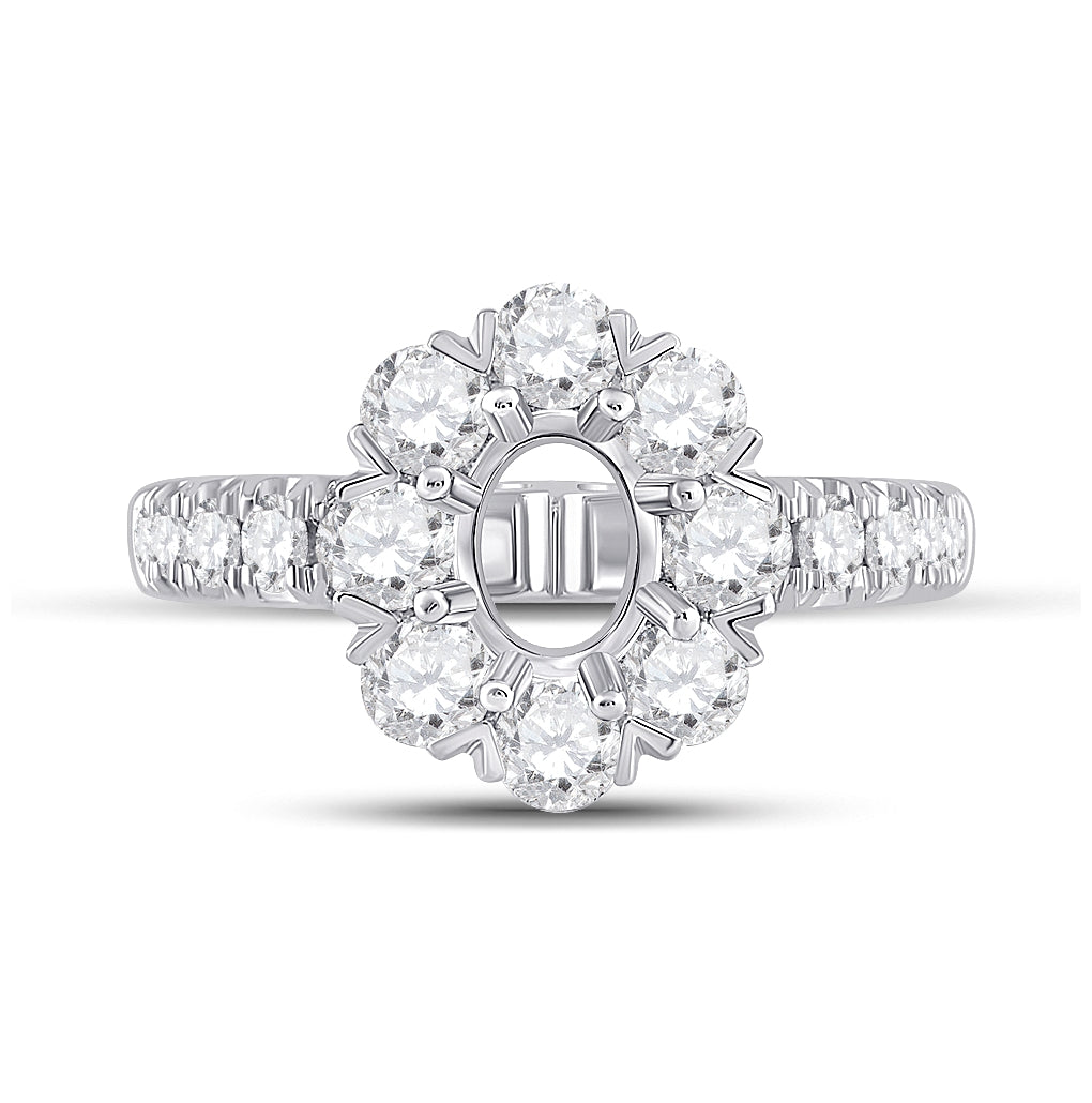 14kt White Gold 2 3/8ct Diamond Ana M 3/4ct-coval Bridal Ring