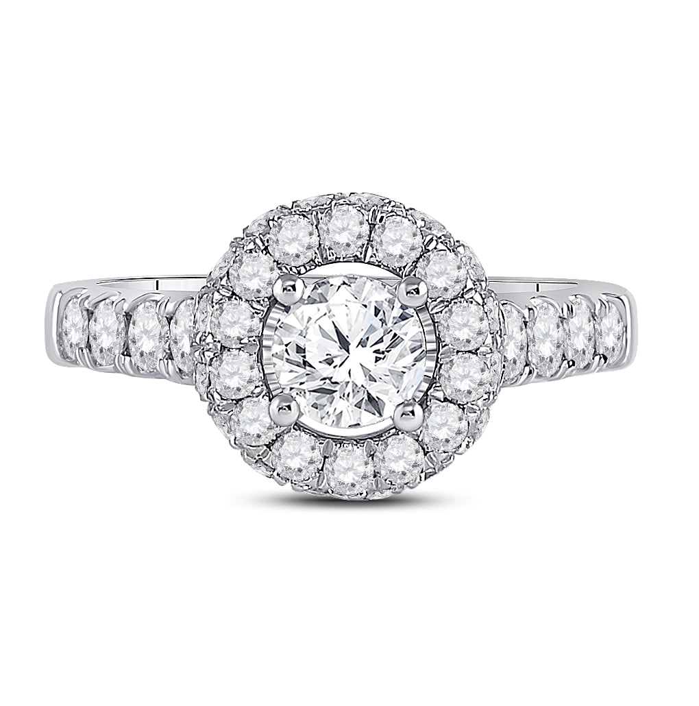 14K White Gold Round Diamond Solitaire Bridal Wedding Engagement Ring 2-1/5 Cttw, Womens Size: 5-10