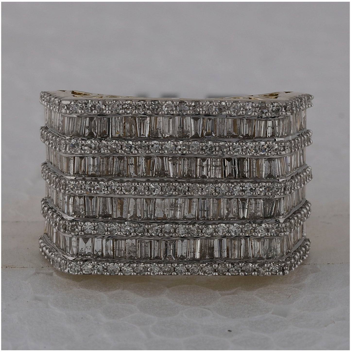 10K Yellow Gold Mens Baguette Diamond Flat Top Fashion Ring 3 Cttw, Mens Size: 7-13