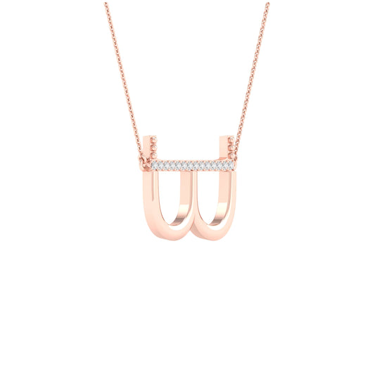10kt Rose Gold 1/20ctw Diamond P1p2 Ladies Initial "b" Necklace