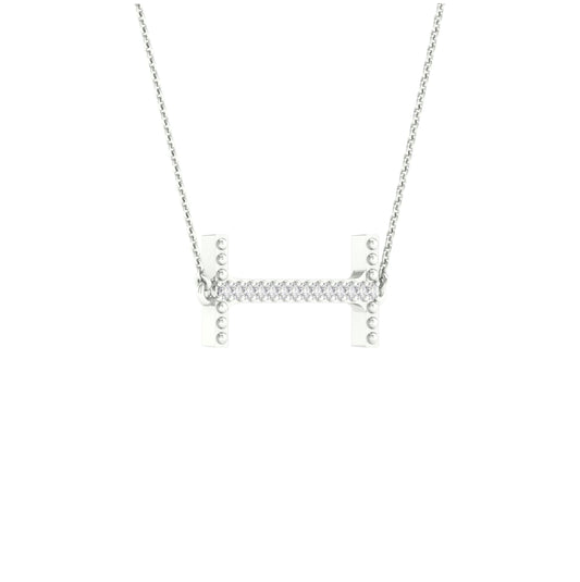 10kt White Gold 1/20ctw Diamond P1p2 Ladies Initial "i" Necklace