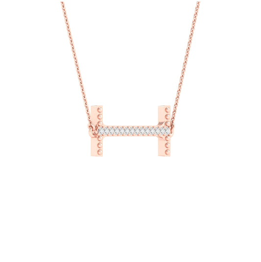 10kt Rose Gold 1/20ctw Diamond P1p2 Ladies Initial "i" Necklace