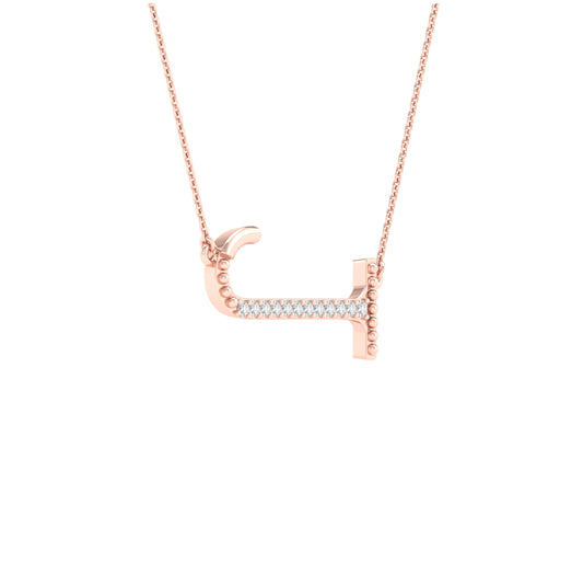 10kt Rose Gold 1/20ctw Diamond P1p2 Ladies Initial "j" Necklace