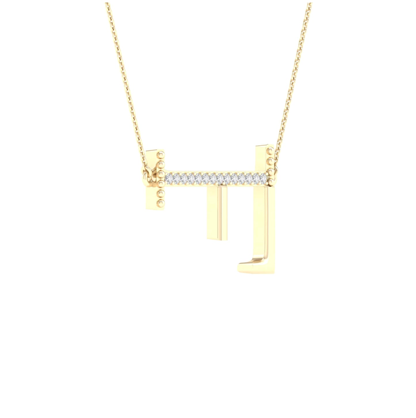 10kt Yellow Gold 1/20ctw Diamond P1p2 Ladies Initial "f" Necklace