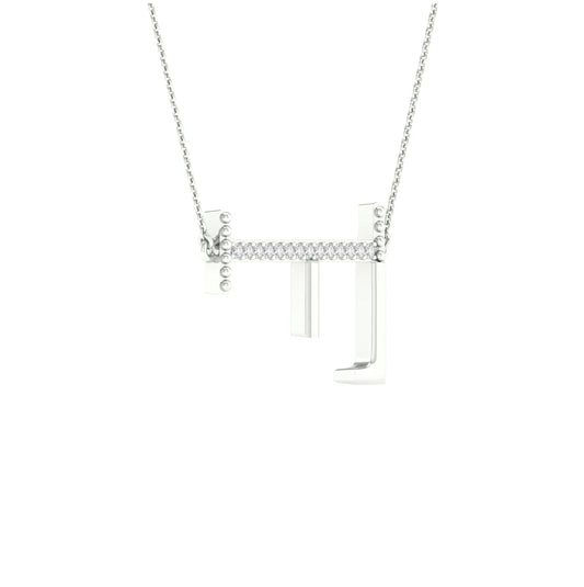 10kt White Gold 1/20ctw Diamond P1p2 Ladies Initial ""f" Necklace