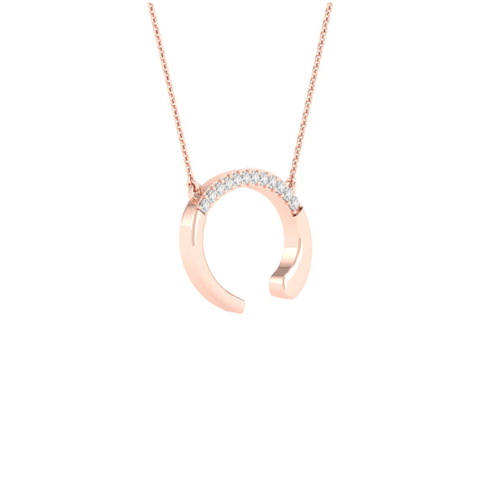 10kt Rose Gold 1/20ctw Diamond P1p2 Ladies Initial "c" Necklace