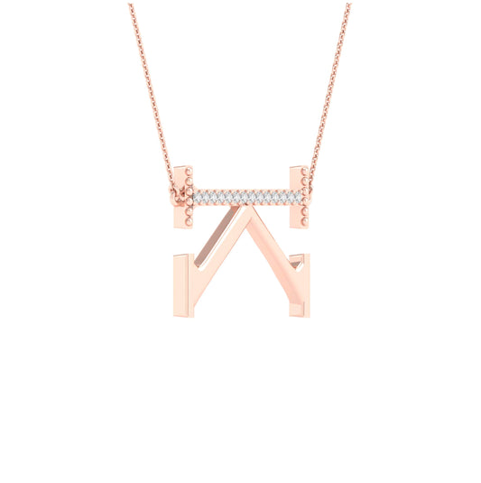 10kt Rose Gold 1/20ctw Diamond P1p2 Ladies  Initial "k" Necklace