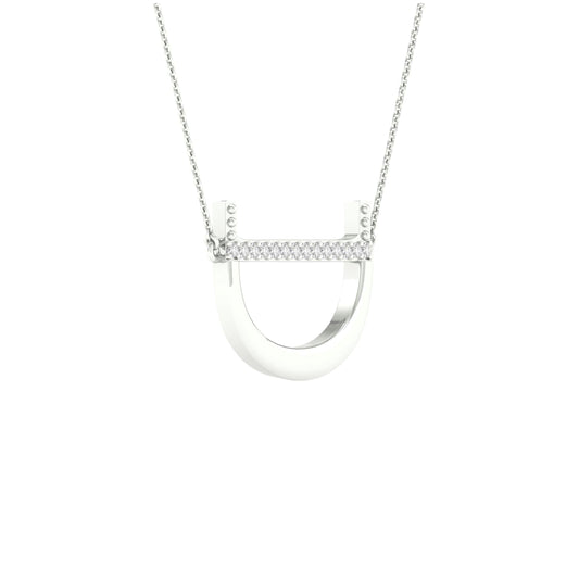 10kt White Gold 1/20ctw Diamond P1p2 Ladies Initial "d" Necklace