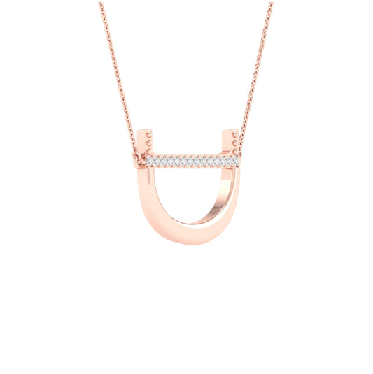 10kt Rose Gold 1/20ctw Diamond P1p2 Ladies Initial "d" Necklace