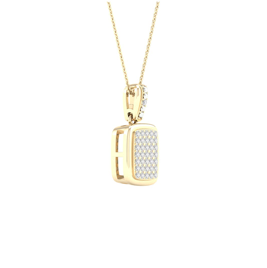 10kt Yellow Gold 1/10ctw Diamond P1p2 Fashion Rectangle Pendant