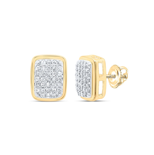 10kt Yellow Gold 1/6ctw Diamond P1p2 Gift Rectangle Earrings