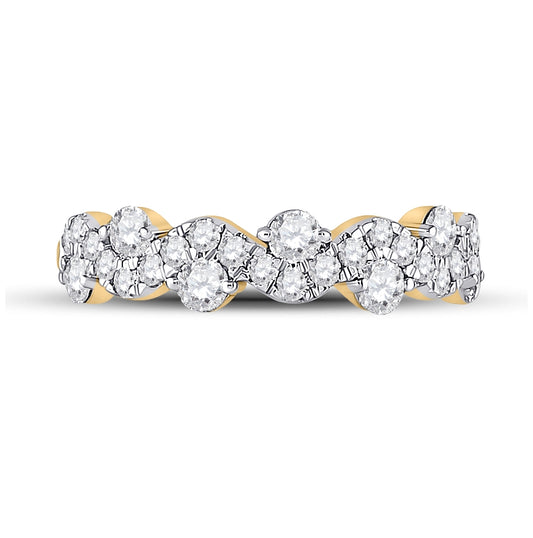 14kt Yellow Gold 1 Ct Diamond Cn Fashion High Ladies Wedding Band
