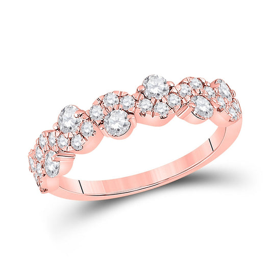 14kt Rose Gold 1 Ct Diamond Cn Fashion High Ladies Wedding Band