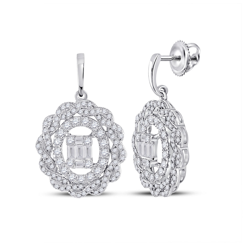 14kt White Gold 1ctw Diamond Cn Diana Dangling  Earring