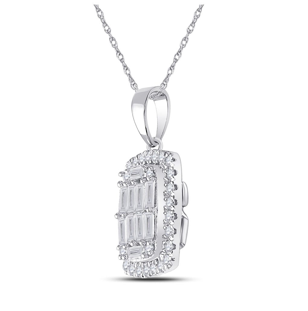 14kt White Gold 1/2ct Diamond Ana M Diana Square Pendant