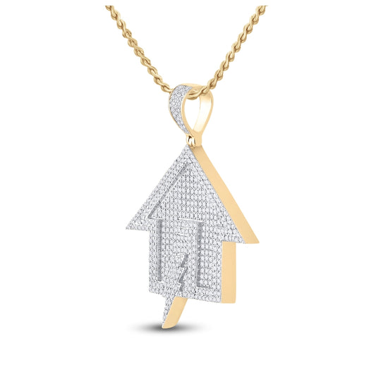 10kt Yellow Gold 1 1/4ct Diamond P1p2 Mens House Charm