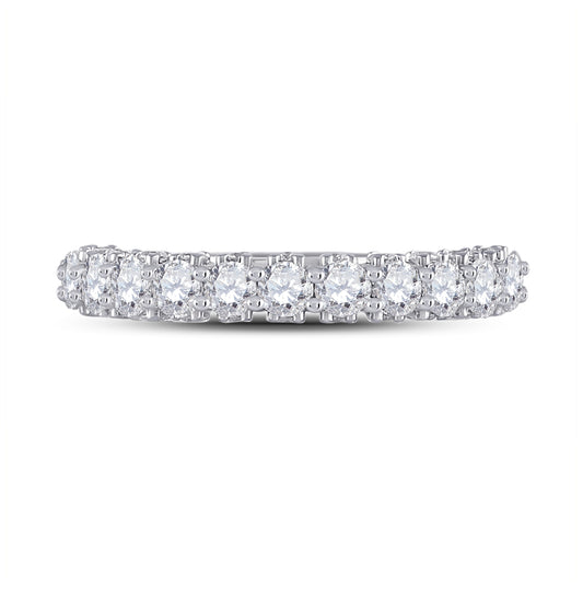 14K White Gold Womens Round Diamond Single Row Band Ring 1-5/8 Cttw, Womens Size: 5-10
