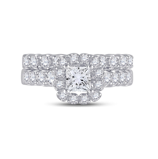 14kt White Gold 2 Ctw Diamond Ana M 3/4ct-cpr Bridal Sets Single Halo