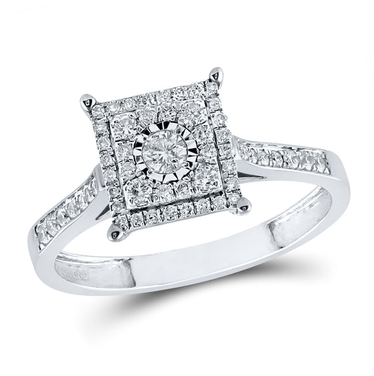 10kt White Gold 1/3ctw Diamond Cn Fashion Ring