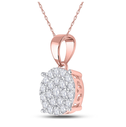 10kt Rose Gold 2ctw Diamond Cindy Round Pendant