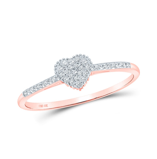 10kt Rose Gold 1/20ctw Diamond P1 Gift Heart Ring