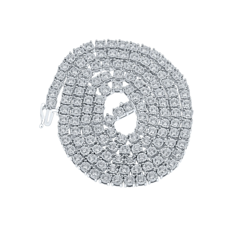 10kt White Gold 6 1/2ctw Diamond Nk Fanuk Mens Chain (22 Inch)