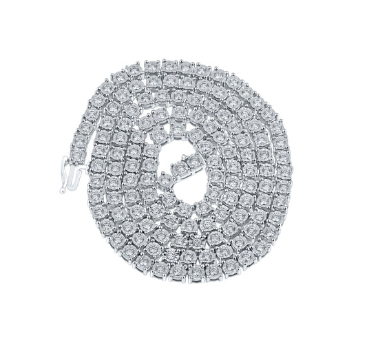 10kt White Gold 6 1/2ctw Diamond Nk Fanuk Mens Chain (22 Inch)