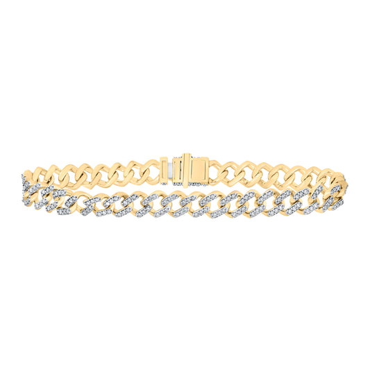 10kt Yellow Gold 3 Ctw Diamond Cn Mens Bracelet(9 Inch)