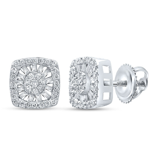 10kt White Gold 1 1/5ctw Diamond Nk Cushion Earring