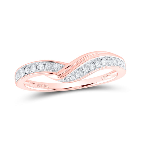 10K Rose Gold Womens Round Dia. Stackable Band 1/6ctw, Women's Size: 5-10