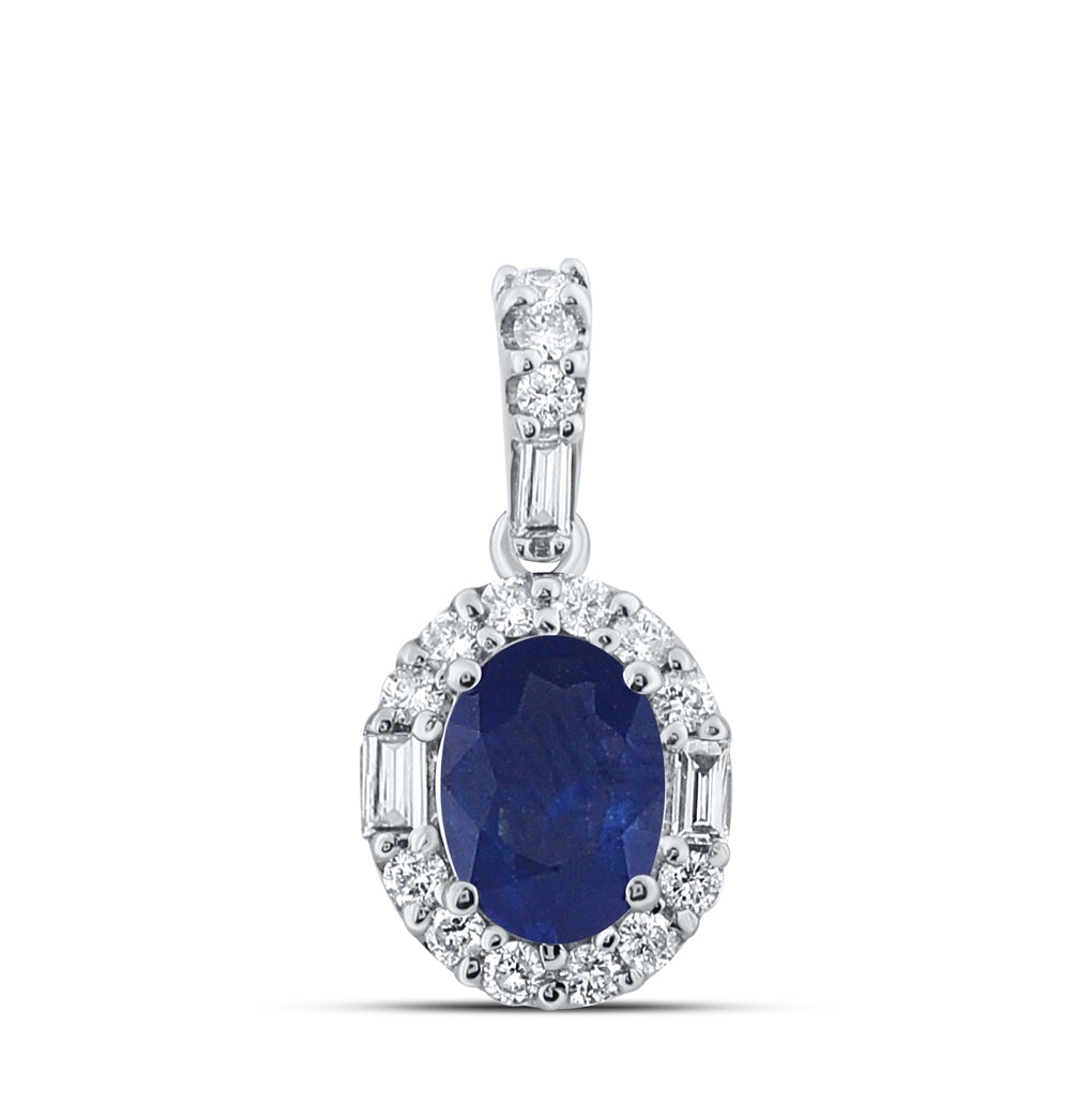 14K White Or Yellow Gold Womens Diamond Oval Diamond Oval Pendant