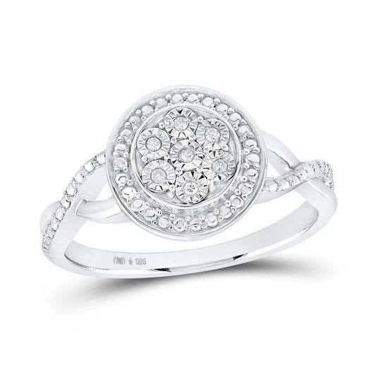 Sterling Silver Womens Round Diamond Circle Ring .03 Cttw, Womens Size: 5-10