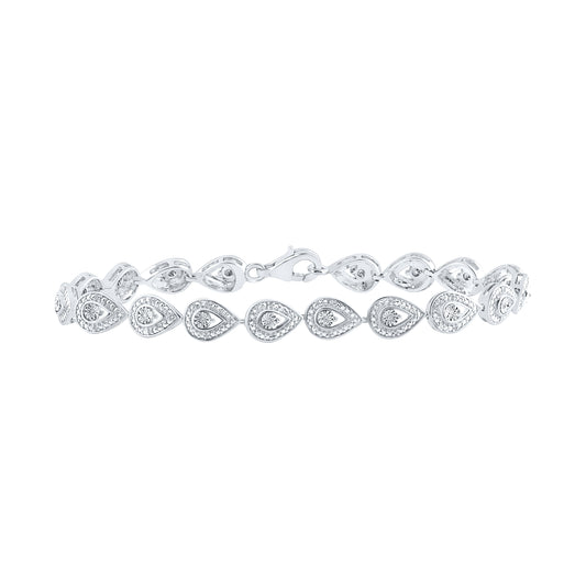 Sterling Silver Women's Round Dia. Fashion Bracelet 1/10ctw