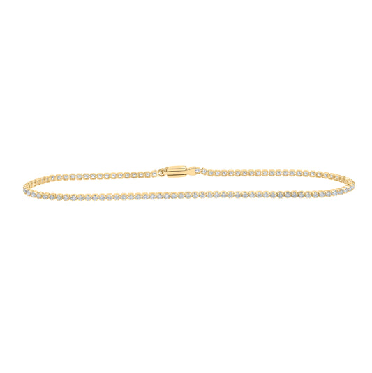 10K Yellow Or White Or Rose Gold Womens Round Diamond Tennis Bracelet