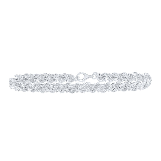 Sterling Silver 1/10ctw Diamond P2 Gift Bracelet