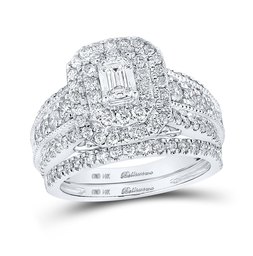 14kt White Gold 2ctw Diamond Ana M 1/2ct-cemrl Bellissimo Bridal Set